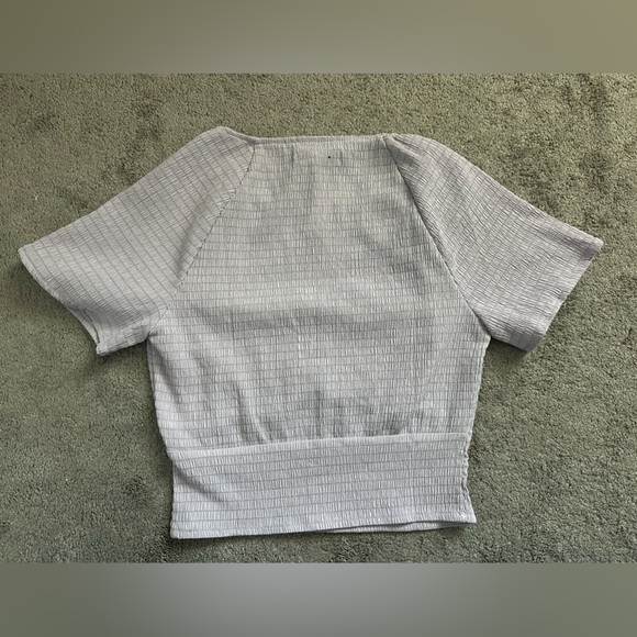 Madewell Shirred Crewneck Crop Top in Dusty Lavender Size XS - Picture 8 of 8